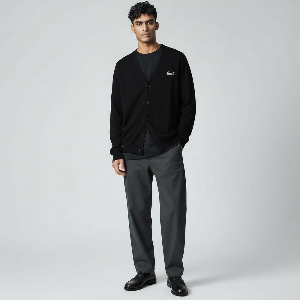 NWT GUCCI Stretch wool blend cardigan Unisex - Picture 2 of 5